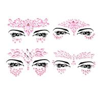 FACEGEM LONDON Z4ZAKPNKA Lot de 4 autocollants à paillettes pour le visage et le corps Rose