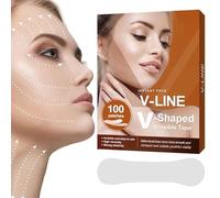 Facelift Tape Pour Le Visage | Face Tape Pour Les Rides,Respirant, Ultra-mince, Invisible, Haute Élasticité, Autocollant De Lifting Instantané En Forme De V, Autocollants De ，100 Stickers