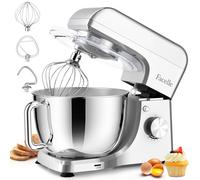 Facelle Robot Pâtissier 1300W, Bol en Inox 5.5L, 10 Vitesses + Pulse, Mouvement Planétaire, Robot Patissier avec Fouet, Crochet et Batteur - Accessoires Lavables au Lave-Vaisselle