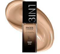 FACES CANADA All Day Hydra Matte Fond de teint 3 en 1 + hydratant + SPF 30 | Hydration à l'aloe vera 24 heures et vitamine C | Longue tenue 10 heures | Couverture moyenne à élevée | Medium Natural 022