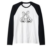 Faces souriantes de Jack O Lantern, saison effrayante Manche Raglan