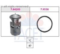 FACET 7.8420 Thermostat d'eau avec joint d'étanchéite sans connecteurs 87°C Compatible avec VW Golf 7 3/5 portes 5G1, BQ1, BE1, BE2 Golf 4 3/5 portes 1J1 Golf 5 3/5 portes 1K1 Golf 6 3/5 portes 5K1