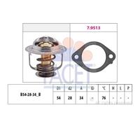 FACET 7.8521 Thermostat d'eau 76°C Compatible avec MITSUBISHI PAJERO I L04G, L14G L 300 III Minibus P0W, P1W, P2W L 200 K3T, K2T, K1T, K0T L 400 Minibus PDW, PCW, PAV, PBV, PAW