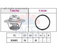 FACET 7.8678 Thermostat d'eau avec joint d'étanchéite 83°C Compatible avec VW Polo V 3/5 portes 6R1, 6C1 Polo IV 3/5 portes 9N, 9A, SEAT Ibiza III 3/5 portes 6L, SKODA Fabia II 3/5 portes 542