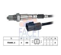 FACET Sonde lambda 10.8256 chauffé Sonde planaire Filetage prégraissé 450mm Compatible avec HYUNDAI i20 PB, PBT, KIA SOUL II PS