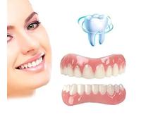 Facette Dentaire A Poser Soi Meme Prothèse Dentaire Amovible, 2 Paires Fausse Dent Provisoire Dentier Sourire Parfait Haut & Bas, Kits De Blanchiment Des Dent Pour Homme Femme