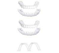 Facette Dentaire Cosmétique, 2 Paires Placages Fausses Dents Haut et Bas Temporaires pour Blanchiment Des Couvrir Les Dents Imparfaites