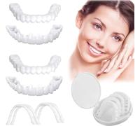 Facette Dentaire Cosmétique, 2 Paires Placages Fausses Dents Haut et Bas Temporaires pour Blanchiment Des Couvrir Les Dents Imparfaites