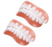 Facette Dentaire Cosmétique 2 Paires, Sûr et Confortable Immédiat Sourire Dents de Placage Haut et Bas avec Perles Adhésives Thermiques Pour Restauration Temporaire de Défauts Dentaires