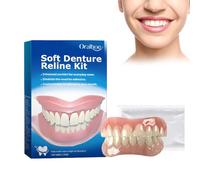 Facette Dentaire Dentier Provisoire,Prothese Dentaire Dentier Amovible Haut et Bas Convient pour Couvrir les Dents Manquantes avec un Paquet de Perles de Réparation Dentaire Développement