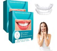 Facettes dentaires cosmétiques à clipser en deux parties, facettes supérieures et inférieures réglables, réparent instantanément les espaces entre les dents, créent un sourire parfait, taille unique