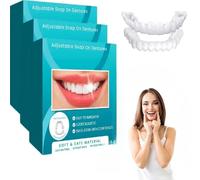 Facettes dentaires cosmétiques à clipser en deux parties, facettes supérieures et inférieures réglables, réparent instantanément les espaces entre les dents, créent un sourire parfait, taille unique