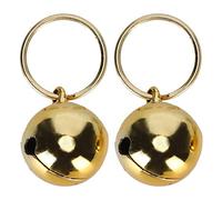 Faceuer Clochettes Rondes pour Animaux de Compagnie, clochettes en cuivre Robustes résistantes à la Corrosion pour Animaux de Compagnie chromées avec Porte-clés pour l'extérieur pour Chien(Gold)