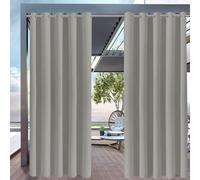 FaceYee Rideau de séparation imperméable d'extérieur pour terrasse, porche, fil anti-rayures, 254 x 241 cm, gris