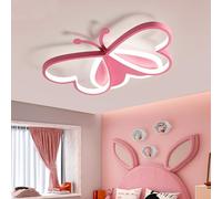 Fachae Lustre Chambre Enfant Plafonnier Créatif Pour Chambre À Coucher Lustre LED Avec Télécommande 50CM 36W Lampe Suspension Dimmable APP Room Pour Chambre D'enfant Garçon/Fille-Pink