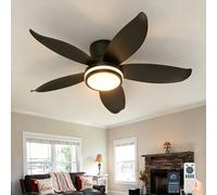 Fachae Ventilateur de Plafond Moderne 65/88 cm,Lumière LED et Télécommande,Moteur DC Silencieux Réversible,Plafonnier Ventilateur 6 Vitesses,3 Couleurs de Lumière Dimmables pour Chambre et Cuisine