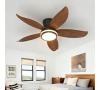 Fachae Ventilateur de Plafond Moderne 65/88 cm,Lumière LED et Télécommande,Moteur DC Silencieux Réversible,Plafonnier Ventilateur 6 Vitesses,3 Couleurs de Lumière Dimmables pour Chambre et Cuisine