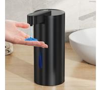 Fachixy Distributeur de Savon Automatique, en Acier Inoxydable brossé, sans Contact, 340 ML, avec capteur, Rechargeable par USB, pour Salle de Bain, Cuisine, Noir