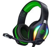 Fachixy FC100 Casque Gaming pour PC, PS4, PS5, Xbox, Mac, Nintendo Switch, Casque Gamer PS4 avec Lumière RVB, Casque PS5 avec Micro, Casque Antibruit avec Prise Jack 3,5 MM - Vert