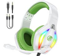 Fachixy FC100 Casque Gaming pour PC, PS4, PS5, Xbox, Mac, Nintendo Switch, Casque Gamer PS4 avec Lumière RVB, Casque PS5 avec Micro, Casque Antibruit avec Prise Jack 3,5 MM