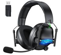 Fachixy FC400 Casque de Jeu sans Fil pour PC, PS5, PS4 - sans Perte 2,4 GHz et Bluetooth - Batterie 50 Heures, Pilotes 50 mm, pour Mac, Nintendo Switch, lumières RVB sympas, Audio Spatial - Noir