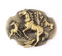 Fachoice Boucle de ceinture dorée Guerrier Cheval pour hommes Boucle de ceinture Cheval Galop Bijoux Punk Course Animal Western
