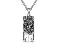 Fachoice Pendentif classique en forme de tête de Christ Jésus pour homme - Couronne d'épines - Étiquette Jésus - Bijou chrétien catholique - Tête de Dieu pour homme