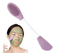Facial Brush, Face Clay Wash Brush, 6.38 Inches Soft Silicone, Bristle Combo, Pore Cleansing, Ergonomic Handle Applicator for Travel, Shower, Makeup Removal and Routine
