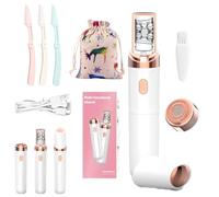 Facial Hair Remover, Washable Rechargeable Portable Women Facial Epilator, Pro Women Face Epilator with Smart Light, 2-in-1 for Face & Body (White)
