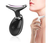 Facial Massager,Neck and Face Care Device for Home Daily Use,3-in-1 LED Facial Sculptor,Portable Face Massager Tool for Skin Care, Firming, Smoothing (Black)