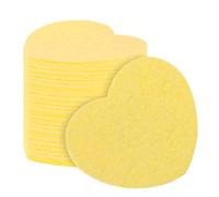 Facial Sponges, Sponge Pads, 20pcs Heart Shape Compressed Natural Compact Storage Reusable Design Fast Expansion, Maquillage Removal for Cleansing, 2,76 x 2,36 pouces