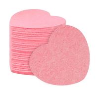 Facial Sponges, Sponge Pads, 20pcs Heart Shape Compressed Natural Compact Storage Reusable Design Fast Expansion, Maquillage Removal for Cleansing, 2,76 x 2,36 pouces