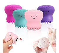 Faciale Nettoyant, Brosse nettoyante pour Le Visage de Petite Pieuvre, Nettoyant à l'éponge faciale en Silicone, Outil de Nettoyage de la Peau du Visage (Ensemble de 4)