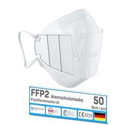 faciemF, 50x Masques de protection respiratoires FFP2 | Blanc | Fabriqué en Allemagne | 5 couches, sachet individuel | CE EN 149:2001+A1:2009, Organisme notifié GEPTEST (2233)