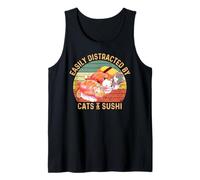 Facile à distraire par Les Chats et Les sushis Amusants Débardeur