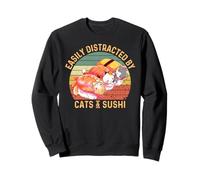 Facile à distraire par Les Chats et Les sushis Amusants Sweatshirt