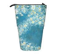 Facile à Nettoyer Trousse à Crayons Marguerite Blanche et Bleue Sac à Crayons avec Fermeture à glissière Trousse de Crayon pour étudiants Adolescent Collège