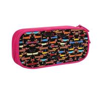 Facile à Nettoyer Trousse J'aime Mon Chien Teckels Imprimer Sac à Crayons avec Fermeture à glissière Trousse de Crayon pour Garçons Adolescent Collège