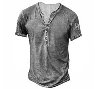 Facile à porter T-shirt à manches courtes pour homme Activewear T-shirt imprimé à manches courtes tendance décontracté rétro pour intérieur extérieur marche sports vie quotidienne, GY2., 3XL