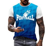 Facile à porter - T-shirt à manches courtes pour homme - Doux - Tendance - Pour l'été - Personnalité décontractée - Football Rugby - T-shirt de sport à manches courtes pour l'intérieur et l'extérieur