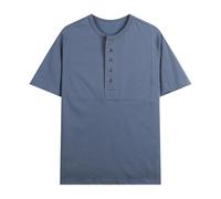 Facile à porter - T-shirt à manches courtes pour homme - Vêtement de sport - Sensation de fraîcheur - Col à manches courtes - T-shirt d'été rétro ample pour l'intérieur et l'extérieur, la marche, le