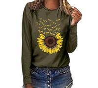Facile à porter - T-shirt à manches longues pour femme - Imprimé amour tendance - Col rond - T-shirt à manches longues pour l'intérieur et l'extérieur, le travail ou la vie quotidienne, ag, M