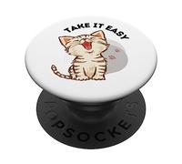 Facile à utiliser avec un joli motif de pattes de chat et de chat PopSockets PopGrip Adhésif