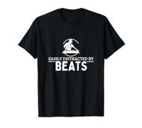 Facilement distrait par Beats DJ Funny Disc Jockey T-Shirt