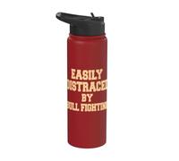 Facilement distrait par Bull Fighting Bull Fighting Bull Fighter Stainless Steel Insulated Water Bottle