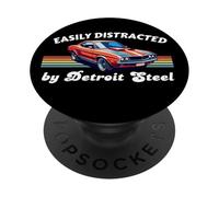 Facilement distrait par Detroit Steel, American Muscle Car Love PopSockets PopGrip Adhésif