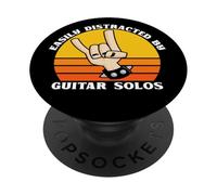 Facilement distrait par Guitar Solos - Les Amateurs de Musique Rock Metal PopSockets PopGrip Adhésif