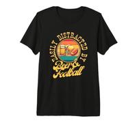 Facilement distrait par la bière et Le Football Design Sportif rétro T-Shirt Haut de Gamme