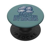 Facilement distrait par la Collection d'humour de la géologie des Roches PopSockets PopGrip Adhésif