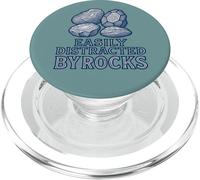 Facilement distrait par la Collection d'humour de la géologie des Roches PopSockets PopGrip pour MagSafe